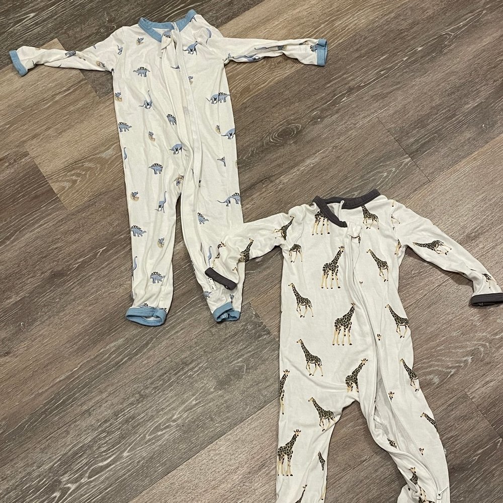 Two Kyte Baby Zippered Jammies 6-12